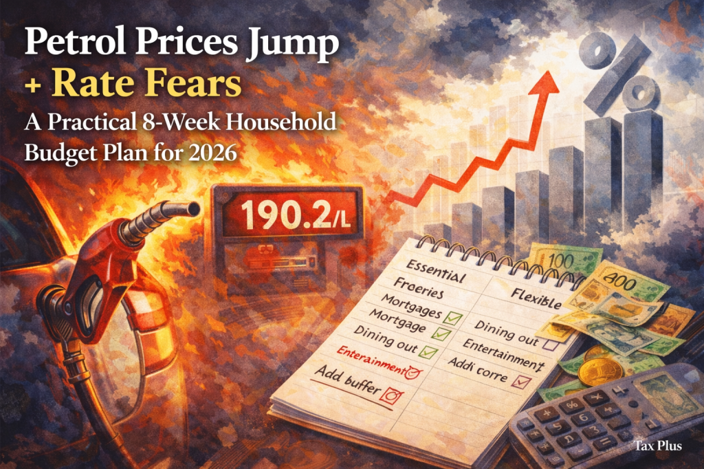 Petrol Prices Jump + Rate Fears – A Practical 8-Week Household Budget Plan for&nbsp;2026