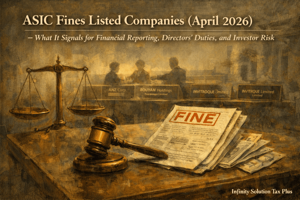 ASIC Fines Listed Companies (April 2026) – What It Signals for Financial Reporting, Directors’ Duties, and Investor&nbsp;Risk