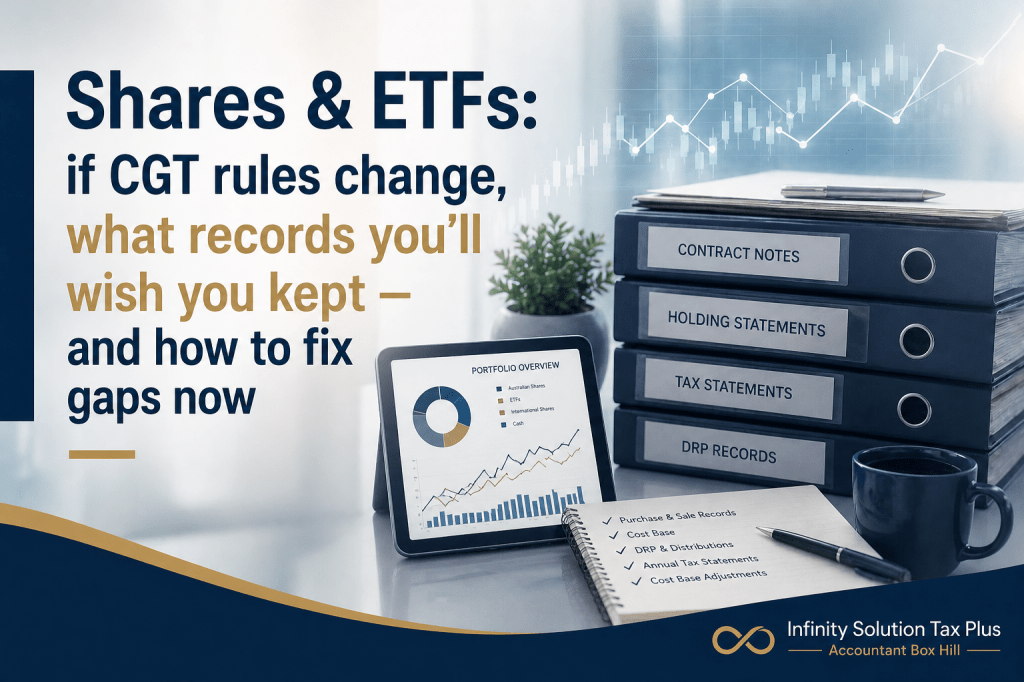 Shares & ETFs: if CGT rules change, what records you’ll wish you kept — and how to fix gaps&nbsp;now