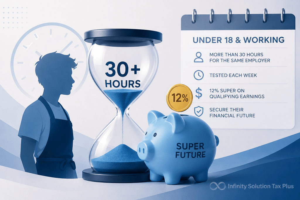 Under 18 superannuation 30-hour rule explained by Infinity Solution Tax Plus, Accountant Box Hill